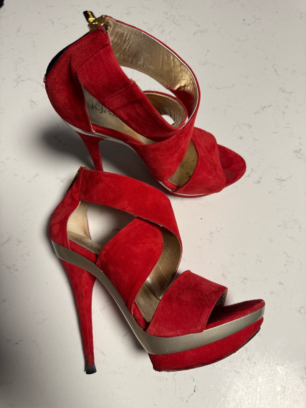 Made In Italy coralSuede High-Heel Sandals - Women's Strappy Platform Heels